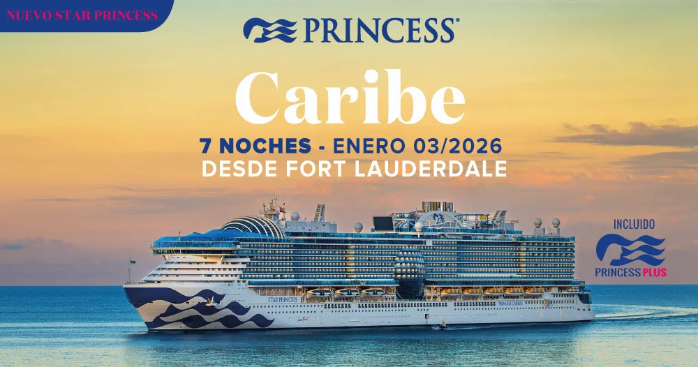 Crucero Star Princess por el Caribe, 7 noches desde Fort Lauderdale el 3 de enero de 2026 con Princess Cruises.