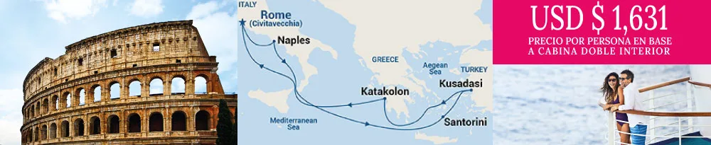 Enchanted Princess - Mediterráneo y el Egeo (Setiembre 01 de 2026)-Mapa