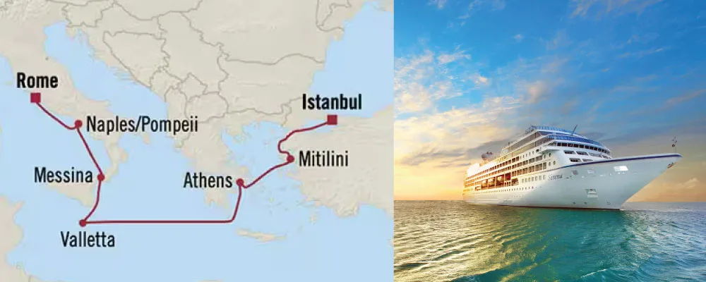 Oceania Marina de Roma a Estambul (Noviembre 05 de 2026)-Mapa