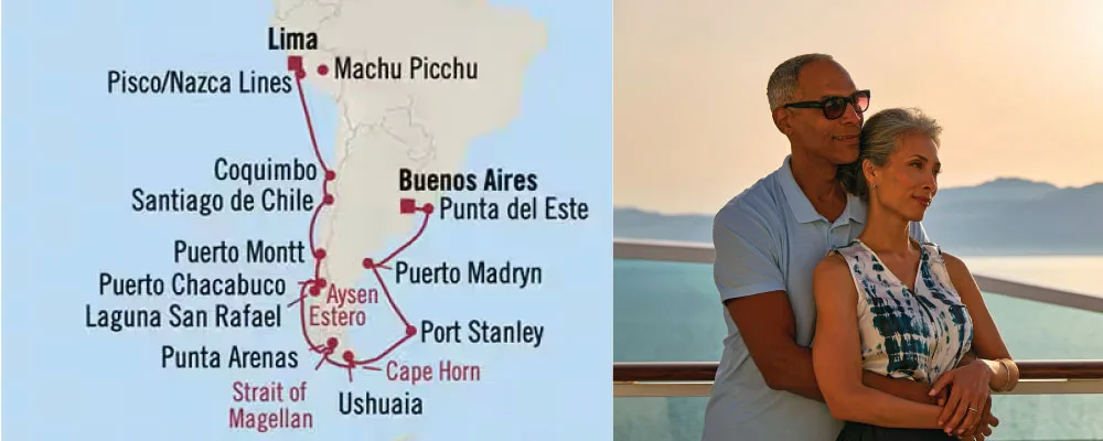 Oceania Insignia - América del Sur (Enero 03 de 2027)-Mapa