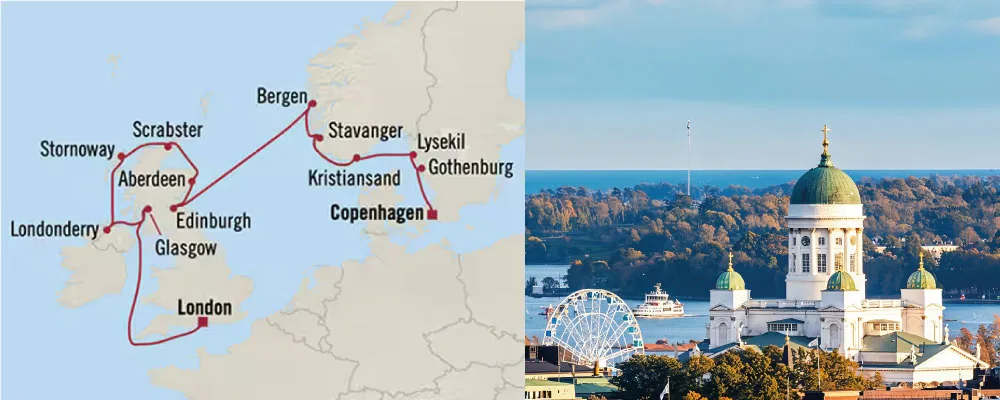 Oceania Marina de Londres a Copenhagen (Junio 22 de 2027)-Mapa