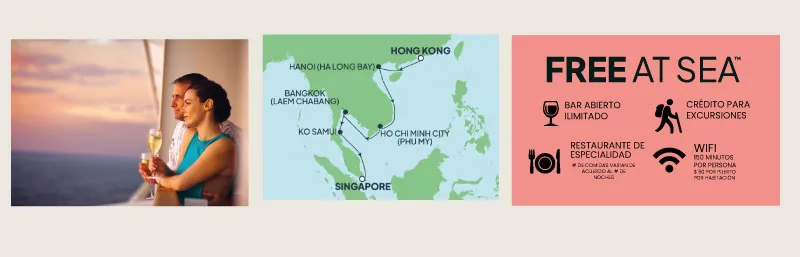 Norwegian Jade - Hong Kong a Singapur (Diciembre 09 de 2027)-Mapa