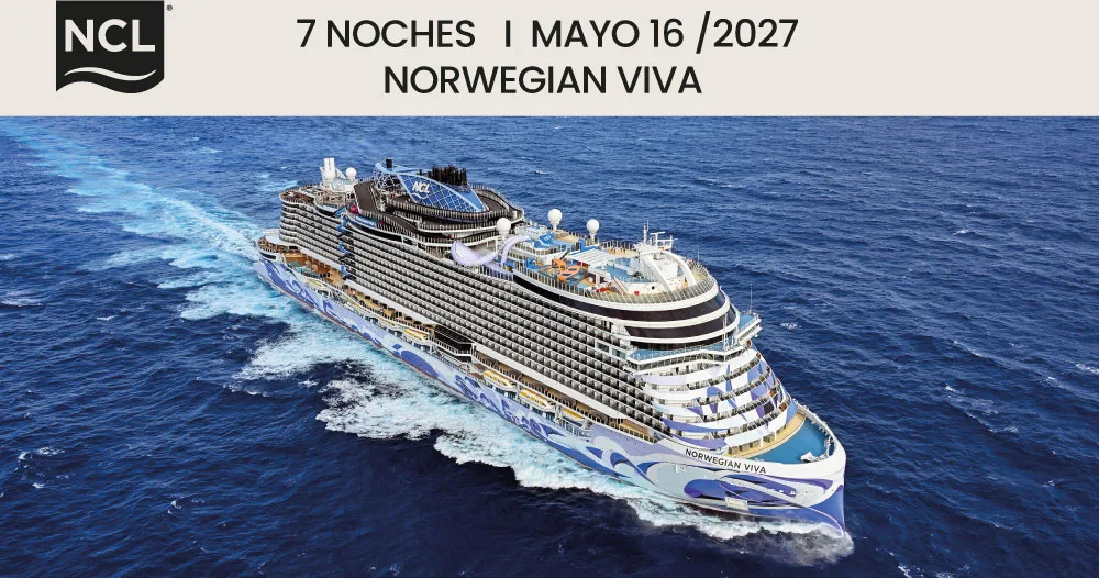Norwegian Viva de Norwegian Cruise Line navegando por el Caribe durante un crucero de 7 noches con salida el 16 de mayo de 2027.