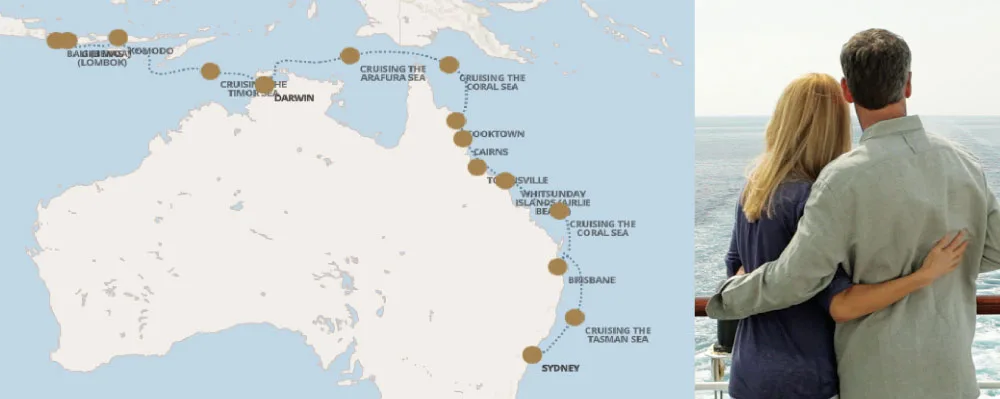 Seven Seas Explorer de Bali a Sidney (Diciembre 03 de 2026)-Mapa