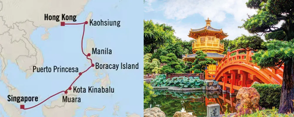Oceania Riviera - Singapur a Hong Kong (Abril 5 de 2027)-Mapa