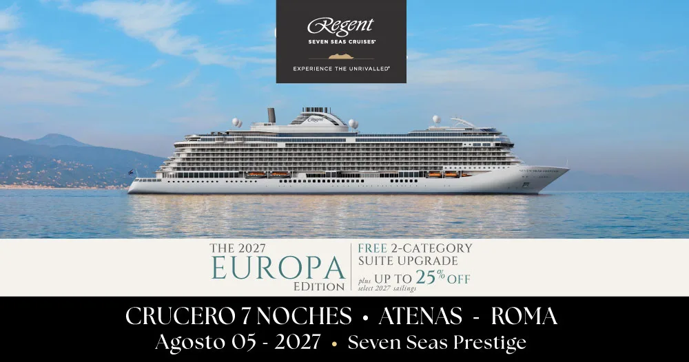 Seven Seas Prestige de Regent Seven Seas Cruises en un crucero de 7 noches desde Atenas hasta Roma con salida el 05 de agosto de 2027.