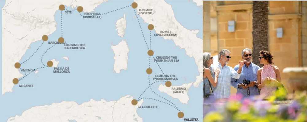 Seven Seas Navigator - Barcelona a Roma (Diciembre 7 de 2026)_Mapa